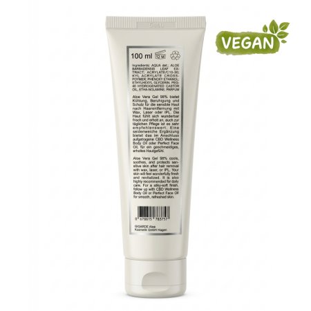 Preview: Aloe Vera Gel 98% Gesichtsgel Körpergel, 100 ml (Rückseite)