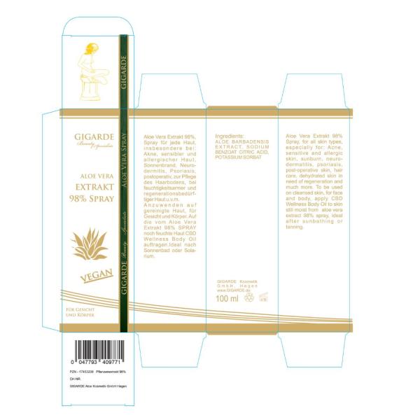 Aloe Vera Spray Schachtel